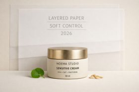 Krem do twarzy Noema Studio Sensitive Cream z metalową zakrętką i naturalnymi składnikami