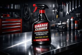 Butelka środka do czyszczenia blatów roboczych w warsztacie