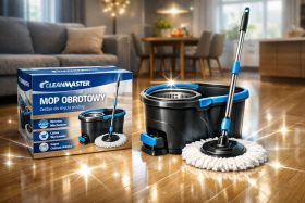 Zestaw do mycia podłóg mop obrotowy z wiadrem i pudełkiem CleanMaster