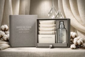 Zestaw do zapachu tkanin z sprayem 100 ml i saszetkami w eleganckim pudełku