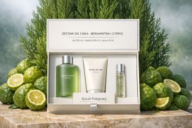 Zestaw do ciała z żelem, balsamem i wodą perfumowaną o zapachu bergamotki i cyprysa