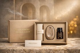 Zestaw do rytuału domowego z kadzidłem, kamieniem i olejkiem eterycznym